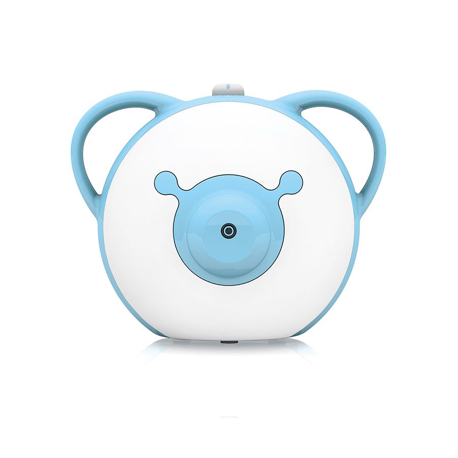 Nosiboo Pro elektrischer Baby Nasensauger, um verstopfte kleine Nasen professionell zu reinigen: in blauer Farbe, Vorderansicht