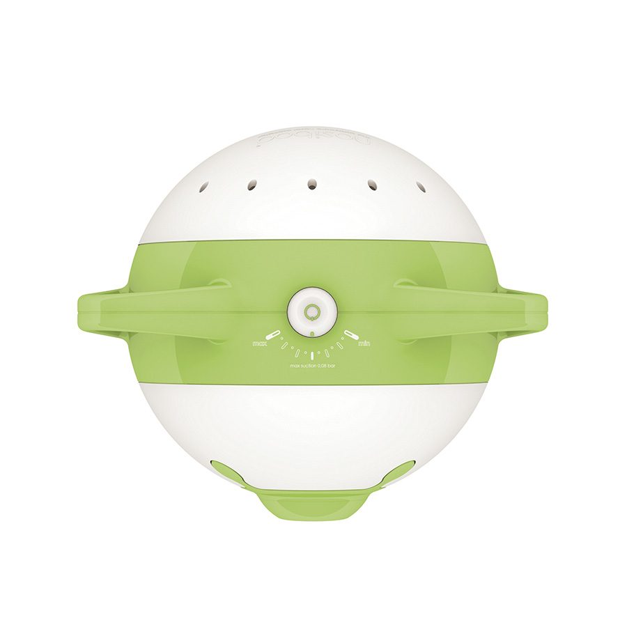 Nosiboo Pro elektrischer Baby Nasensauger, um verstopfte kleine Nasen professionell zu reinigen: in grüner Farbe, Ansicht von oben